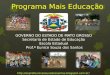 Programa Mais Educação. Escola Est. Prof.ª Eunice Souza  dos Santos