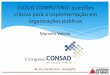 Palestra CONSAD 2012 - Cloud Computing: Questões Críticas Para a Implementação