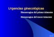 05/01/2014 1 Urgencias ginecológicas Hemorragias del primer trimestre Hemorragias del tercer trimestre