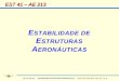 EST 41 / AE 213 - ESTABILIDADE DE ESTRUTURAS AERONÁUTICAS – Autor: Prof. Paulo Rizzi - Eng. Aer., Ph. D. EST 41 – AE 213