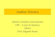 Análise Térmica Química Analítica Instrumental UPF – Curso de Química 2004/2 Prof. Edgardo Prado