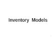 1 Inventory Models 2 Tipos de Demanda Demanda independente: são itens que dependem, em sua maioria, dos pedidos de clientes externos, como, por exemplo,