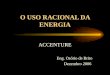 O USO RACIONAL DA ENERGIA ACCENTURE Eng. Osório de Brito Dezembro 2006