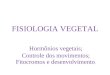 FISIOLOGIA VEGETAL Hormônios vegetais; Controle dos movimentos; Fitocromos e desenvolvimento