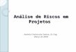Análise de Riscos em Projetos Andréa Cristina dos Santos, Dr. Eng. Março de 2009