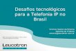 Desafios tecnológicos para a Telefonia IP no Brasil Vinicius Soares da Silveira Gerente de Produto vinicius@leucotron.com.br