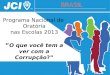 Programa Nacional de Oratória nas Escolas 2013 O que você tem a ver com a Corrupção? BRASIL