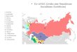 Ex-URSS (União das Repúblicas Socialistas Soviéticas) 1- Armênia 2- Azerbaijão 3- Bielorrússia 4- Estônia 5- Geórgia 6- Cazaquistão 7- Quirguistão 8- Letônia