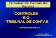 1 CONTROLES E O TRIBUNAL DE CONTAS TRIBUNAL DE CONTAS Edemilson José Pego Téc.Cont.Contábil-DCM / TC / PR Edemilson José Pego Téc.Cont.Contábil-DCM / TC