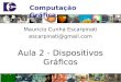 Computação Gráfica Mauricio Cunha Escarpinati escarpinati@gmail.com Aula 2 - Dispositivos Gráficos