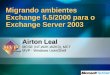 Migrando ambientes Exchange 5.5/2000 para o Exchange Server 2003 Airton Leal MCSE (NT,W2K,W2K3), MCT MVP - Windows User/Shell