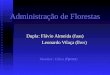 Administração de Florestas Dupla: Flávio Almeida (faas) Leonardo Vilaça (lhvs) Leonardo Vilaça (lhvs) Monitor: Chico ( fpms )