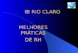 IB RIO CLARO MELHORES PRÁTICAS DE RH. REDESCOBRINDO O IB Objetivo: descobrir talentos, divulgar o conhecimento que nasce na UNESP, envolvendo toda a comunidade