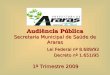 Audiência Pública Secretaria Municipal de Saúde de Araras Lei Federal nº 8.689/93 Decreto nº 1.651/95 1º Trimestre 2009