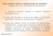 Dos crimes contra a organização do trabalho (Artigos 197 a 207 do Código Penal Brasileiro) O Supremo Tribunal Federal e demais Tribunais distinguem entre: