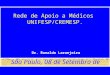 Rede de Apoio a Médicos UNIFESP/CREMESP. Dr. Ronaldo Laranjeira São Paulo, 08 de Setembro de 2004
