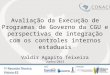 Avaliação da Execução de Programas de Governo da CGU e perspectivas de integração com os controles internos estaduais Valdir Agapito Teixeira Junho/2013