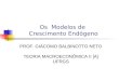 Os Modelos de Crescimento Endógeno PROF. GIÁCOMO BALBINOTTO NETO TEORIA MACROECONÔMICA II [A] UFRGS