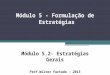 Módulo 5 - Formulação de Estratégias Módulo 5.2- Estratégias Gerais Prof.Wilter Furtado - 2013