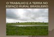 O TRABALHO E A TERRA NO ESPAÇO RURAL BRASILEIRO. Apesar do Brasil possuir dimensões continentais o espaço rural brasileiro é subaproveitado. Isto é devido