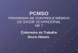PCMSO PROGRAMA DE CONTROLE MÉDICO DE SAÚDE OCUPACIONAL NR 7 Enfermeiro do Trabalho Bruno Ribeiro