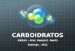 CARBOIDRATOS UNISUL – Prof. Denise E. Moritz Nutrição - 2011