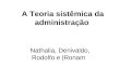 A Teoria sistêmica da administração Nathalia, Denivaldo, Rodolfo e |Ronam