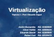 Tópicos I – Prof. Eduardo Zagari Virtualização André Bernardes RA: 01000000 César Kallas RA: 02099224 Eduardo Stuchi RA: 01000000 Rafael Curi RA: 02135473