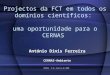 CERNAS, 9 de Janeiro de 2009 Projectos da FCT em todos os domínios científicos: uma oportunidade para o CERNAS António Dinis Ferreira CERNAS-Ambiente