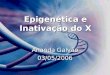 Epigenética e Inativação do X Ananda Galvão 03/05/2006