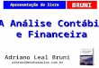 BRUNI Apresentação do livro Adriano Leal Bruni albruni@minhasaulas.com.br A Análise Contábil e Financeira