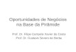 Oportunidades de Negócios na Base da Pirâmide Prof. Dr. Filipe Campelo Xavier da Costa Prof. Dr. Gustavo Severo de Borba