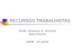 RECURSOS TRABALHISTAS Profa. Grasiele A. Ferreira Nascimento 2008 - 2ª parte