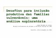 Desafios para inclusão produtiva das famílias vulneráveis: uma análise exploratória Jorge Abrahão de Castro Diretor da Diretoria de Estudos e Políticas