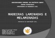 MADEIRAS LAMINADAS E MELAMINADAS MATERIAIS DE CONSTRUÇÃO CIVIL UNIVERSIDADE FEDERAL DO ESPÍRITO SANTO CENTRO TECNOLÓGICO DEPARTAMENTO DE ENGENHARIA CIVIL