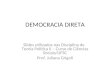 DEMOCRACIA DIRETA Slides utilizados nas Disciplina de Teoria Política II – Curso de Ciências Sociais/UFSC Prof. Juliana Grigoli