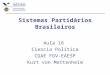 Sistemas Partidários Brasileiros Aula 16 Ciencia Política CGAE FGV-EAESP Kurt von Mettenheim