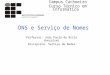 DNS e Serviço de Nomes Professor: João Paulo de Brito Gonçalves Disciplina: Serviço de Redes Campus Cachoeiro Curso Técnico em Informática