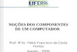NOÇÕES DOS COMPONENTES DE UM COMPUTADOR Prof. M.Sc. Fábio Francisco da Costa Fontes Agosto - 2009