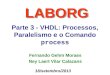 Parte 3 - VHDL: Processos, Paralelismo e o Comando process LABORG 16/setembro/2013 Fernando Gehm Moraes Ney Laert Vilar Calazans
