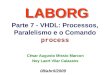 Parte 7 - VHDL: Processos, Paralelismo e o Comando process LABORG 08/abril/2009 César Augusto Missio Marcon Ney Laert Vilar Calazans