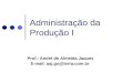 Administração da Produção I Prof.: André de Almeida Jaques E-mail: aaj.go@terra.com.br