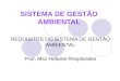 REQUISITOS DO SISTEMA DE GESTÃO AMBIENTAL Prof. Msc Helaine Resplandes SISTEMA DE GESTÃO AMBIENTAL