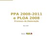 1 Maio 2007 Processo de Elaboração PPA 2008-2011 e PLOA 2008