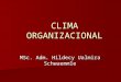 CLIMA ORGANIZACIONAL MSc. Adm. Hildecy Ualmira Schwaemmle