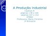 A Produção Industrial Capítulo 8 páginas 138 a 144 páginas 147 a 152 6ºANO Professora: Maria Christina 3º Bimestre