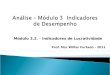 Módulo 3.2. - Indicadores de Lucratividade Prof. Msc Wilter Furtado - 2011