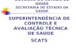GOVERNO DO ESTADO DE GOIÁS SECRETARIA DE ESTADO DA SAÚDE SUPERINTENDÊNCIA DE CONTROLE E AVALIAÇÃO TÉCNICA DE SAÚDE SCATS
