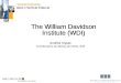 The William Davidson Institute (WDI) Andréa Shpak Coordenadora da Aliança de ONGs, WDI