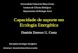 Capacidade de suporte em Ecologia Energética Daniela Esteves U. Costa Universidade Federal de Minas Gerais Instituto de Ciências Biológicas Departamento